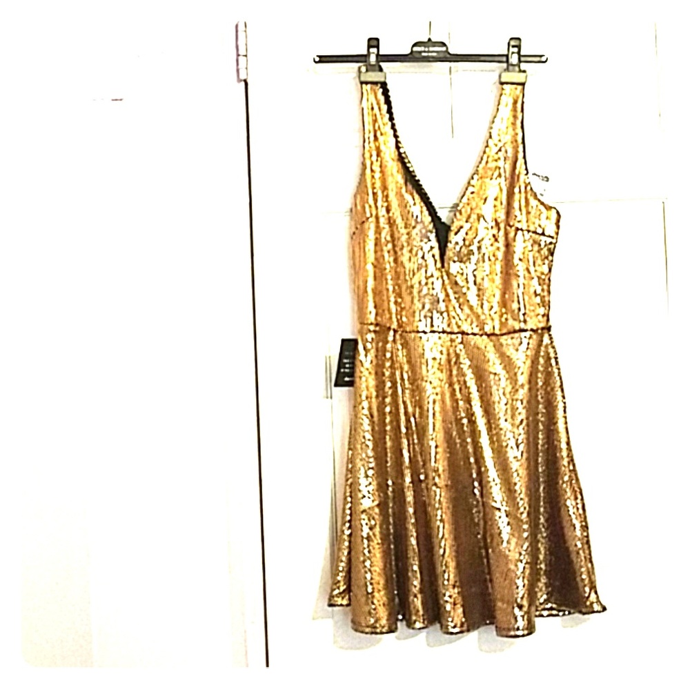 Gold sequin dress